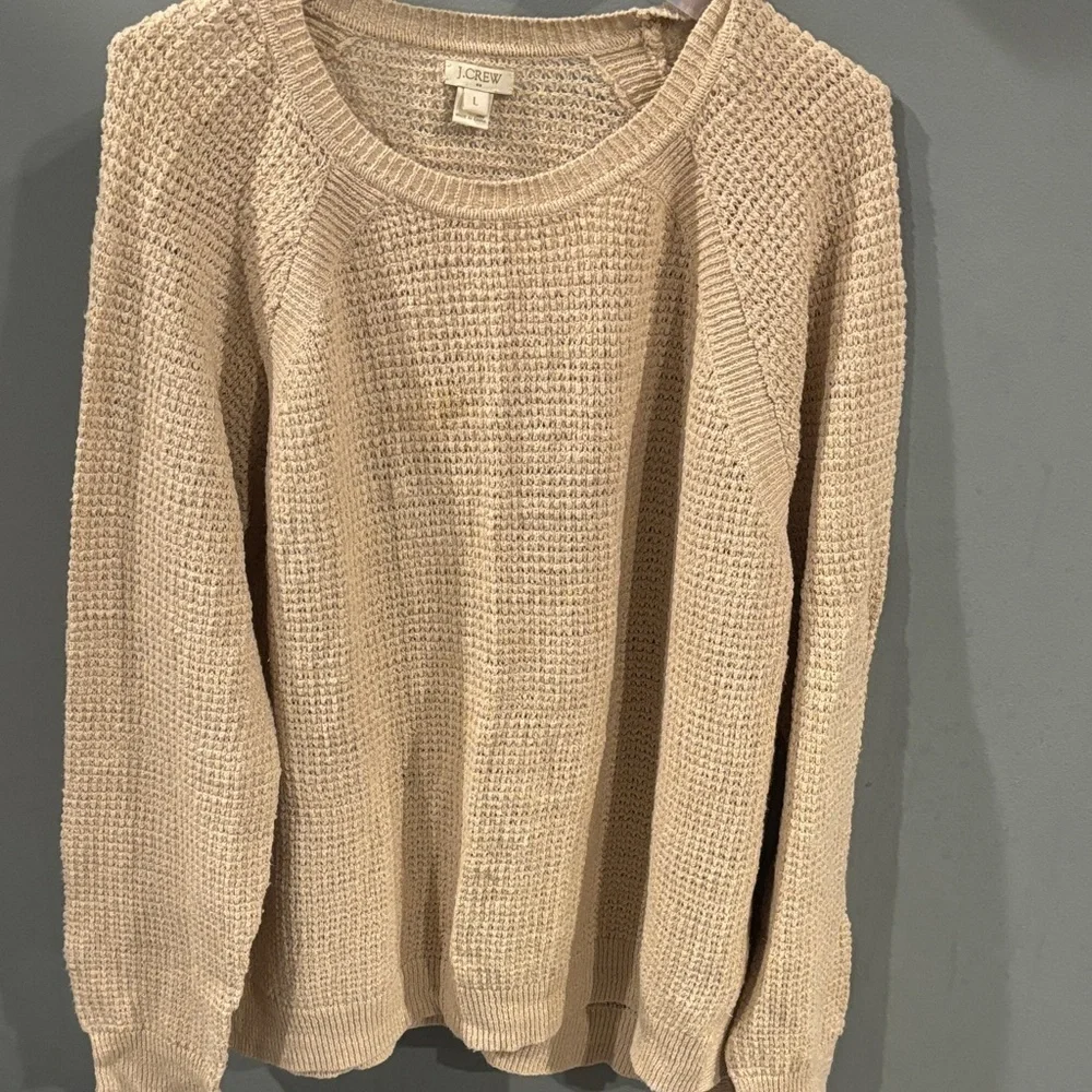 J. Crew Women's Cream waffle knit Sweater size large